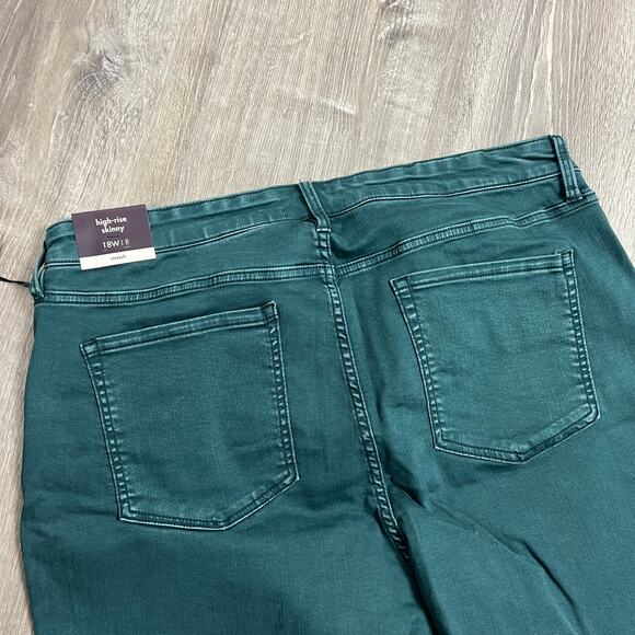 Ava & Viv Women's Plus Size Green High-Rise Ankle Jeans - Size 18W - NWT - Picture 9 of 15